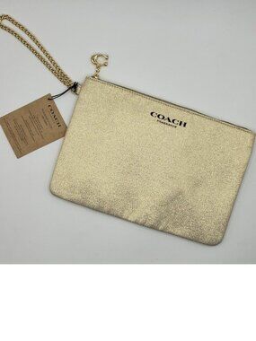 Coach Gold Evening Wristlet Pouch Cosmetic Bag